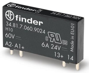 Реле твердотельное Finder 6A, 24В DC